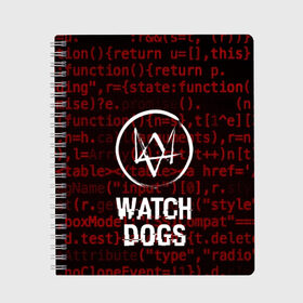 Тетрадь с принтом WATCH DOGS в Петрозаводске, 100% бумага | 48 листов, плотность листов — 60 г/м2, плотность картонной обложки — 250 г/м2. Листы скреплены сбоку удобной пружинной спиралью. Уголки страниц и обложки скругленные. Цвет линий — светло-серый
 | action | ct os | ded sec | fox | game | gamer | glitch | hacker | player | watch dogs | watch dogs 2 | глитч | знак лиса | игра | компьютерная игра | маркус | хакер