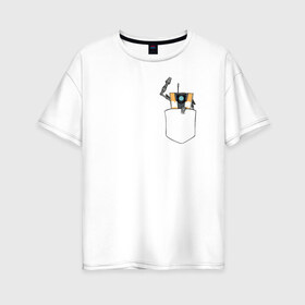 Женская футболка хлопок Oversize с принтом Claptrap в Петрозаводске, 100% хлопок | свободный крой, круглый ворот, спущенный рукав, длина до линии бедер
 | borderlands 3 | бордерлендс 3