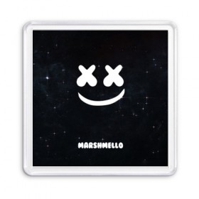 Магнит 55*55 с принтом Marshmello Cosmos в Петрозаводске, Пластик | Размер: 65*65 мм; Размер печати: 55*55 мм | dj | marshmello | usa | америка | клубная музыка | мармело | маршмелло | маршмеллоу | музыка | музыкант