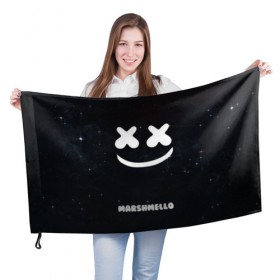 Флаг 3D с принтом Marshmello Cosmos в Петрозаводске, 100% полиэстер | плотность ткани — 95 г/м2, размер — 67 х 109 см. Принт наносится с одной стороны | dj | marshmello | usa | америка | клубная музыка | мармело | маршмелло | маршмеллоу | музыка | музыкант