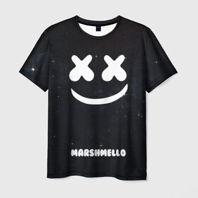 Мужская футболка 3D с принтом Marshmello Cosmos в Петрозаводске, 100% полиэфир | прямой крой, круглый вырез горловины, длина до линии бедер | dj | marshmello | usa | америка | клубная музыка | мармело | маршмелло | маршмеллоу | музыка | музыкант