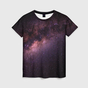 Женская футболка 3D с принтом Cosmos в Петрозаводске, 100% полиэфир ( синтетическое хлопкоподобное полотно) | прямой крой, круглый вырез горловины, длина до линии бедер | cosmos | galaxy | nebula | space | star | абстракция | вселенная | галактика | звезда | звезды | космический | планеты