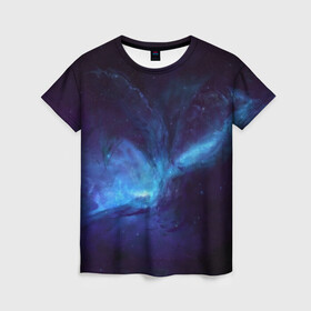 Женская футболка 3D с принтом Cosmos в Петрозаводске, 100% полиэфир ( синтетическое хлопкоподобное полотно) | прямой крой, круглый вырез горловины, длина до линии бедер | cosmos | galaxy | nebula | space | star | абстракция | вселенная | галактика | звезда | звезды | космический | планеты