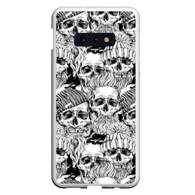 Чехол для Samsung S10E с принтом Human skulls в Петрозаводске, Силикон | Область печати: задняя сторона чехла, без боковых панелей | beard | death | fashionable | hairstyle | hat | hipster | human | knitted | men | mustache | skull | street | style | symbol | борода | вязаная | модная | мужчины | прическа | символ | стиль | уличный | усы | хипстер | человеческие | черепа | шап