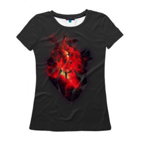 Женская футболка 3D с принтом Space Heart в Петрозаводске, 100% полиэфир ( синтетическое хлопкоподобное полотно) | прямой крой, круглый вырез горловины, длина до линии бедер | space
heart
космос
космическое сердце
сердце