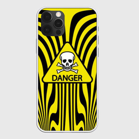 Чехол для iPhone 12 Pro Max с принтом Danger в Петрозаводске, Силикон |  | danger | skull | triangle | wave | yellow | волна | желтый | опасность | треугольник | череп