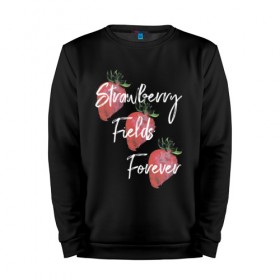 Мужской свитшот хлопок с принтом Strawberry Fields в Петрозаводске, 100% хлопок |  | beatles | forever | strawberry | the beatles | битлз | джон леннон | леннон | форевер | ягода