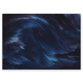 Поздравительная открытка с принтом ВОЛНЫ в Петрозаводске, 100% бумага | плотность бумаги 280 г/м2, матовая, на обратной стороне линовка и место для марки
 | абстракция | абстракшн | волна | волны | изгиб | изгибы | краски | красочные изгибы | линии | линия | море | океан | синие волны | синие линии | синий океан | синяя волная | синяя линия | тренды
