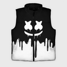 Мужской жилет утепленный 3D с принтом MARSHMELLO в Петрозаводске,  |  | black  white | colors | dj | marshmello | paints | usa | америка | клубная музыка | краски | маршмелло | музыка | музыкант