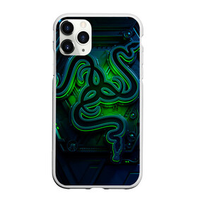 Чехол для iPhone 11 Pro матовый с принтом RAZER в Петрозаводске, Силикон |  | game | razer | texture | зеленый | игровое лого | игромания | игры | рэйзер | текстуры