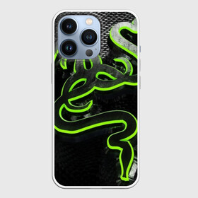 Чехол для iPhone 13 Pro с принтом RAZER в Петрозаводске,  |  | game | razer | texture | зеленый | игровое лого | игромания | игры | рэйзер | текстуры