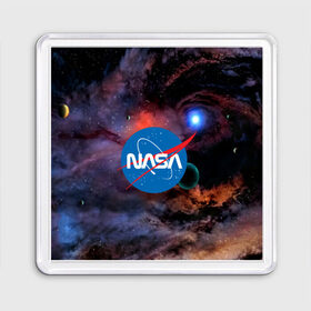 Магнит 55*55 с принтом NASA в Петрозаводске, Пластик | Размер: 65*65 мм; Размер печати: 55*55 мм | galaxy | nasa | nebula | space | star | абстракция | вселенная | галактика | звезда | звезды | космический | наса | планеты