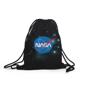 Рюкзак-мешок 3D с принтом NASA в Петрозаводске, 100% полиэстер | плотность ткани — 200 г/м2, размер — 35 х 45 см; лямки — толстые шнурки, застежка на шнуровке, без карманов и подкладки | 
