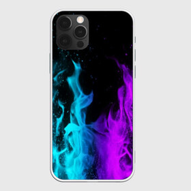 Чехол для iPhone 12 Pro Max с принтом ПЛАМЯ в Петрозаводске, Силикон |  | blue | bright | fire | heat | light | neon | purple | red | wildfire | искры | неон | огненный | огонь | пламя | пожар