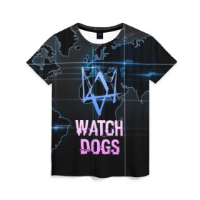 Женская футболка 3D с принтом WATCH DOGS в Петрозаводске, 100% полиэфир ( синтетическое хлопкоподобное полотно) | прямой крой, круглый вырез горловины, длина до линии бедер | action | ct os | ded sec | fox | game | gamer | glitch | hacker | player | watch dogs | watch dogs 2 | глитч | знак лиса | игра | компьютерная игра | маркус | хакер