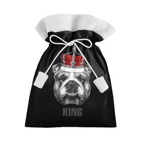 Подарочный 3D мешок с принтом Английский бульдог с короной в Петрозаводске, 100% полиэстер | Размер: 29*39 см | animals | authority | breed | bulldog | cool | crown | dog | english | fighting | head | illustration | inscription | king | muzzle | supreme | swag | авторитет | английский | бойцовый | бульдог | верховный | голова | животные | иллюстрация | король | кор