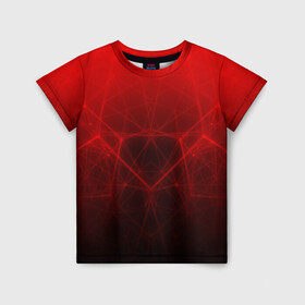 Детская футболка 3D с принтом ГОЛОГРАФИЧЕСКАЯ ЗАЩИТА в Петрозаводске, 100% гипоаллергенный полиэфир | прямой крой, круглый вырез горловины, длина до линии бедер, чуть спущенное плечо, ткань немного тянется | Тематика изображения на принте: abstraction | cyber | cyberpunk | future | geometry | hexagon | neon | techno | texture | абстракция | броня | геометрия | кибер | краски | неон | неоновый | сетка | соты | стальная броня | текстура | шестигранники