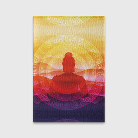 Обложка для паспорта матовая кожа с принтом Будда в Петрозаводске, натуральная матовая кожа | размер 19,3 х 13,7 см; прозрачные пластиковые крепления | Тематика изображения на принте: buddha | calm | color | enlightenment | india | meditatio | mountains | nature | purple | red | religion | symbol | yellow | yoga | будда | горы | духовность | желтый | индия | йога | красный | медитация | природа | просветление | расслабление | религия |