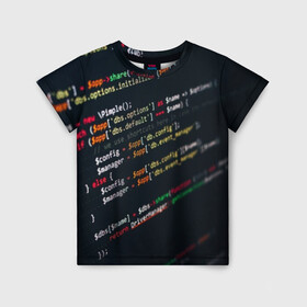 Детская футболка 3D с принтом ПРОГРАММИСТ в Петрозаводске, 100% гипоаллергенный полиэфир | прямой крой, круглый вырез горловины, длина до линии бедер, чуть спущенное плечо, ткань немного тянется | anonymus | cod | hack | hacker | it | program | texture | айти | аноним | анонимус | взлом | код | кодинг | программа | программист | текстура | хак | хакер