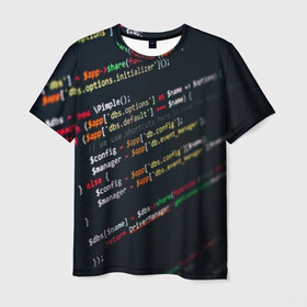 Мужская футболка 3D с принтом ПРОГРАММИСТ в Петрозаводске, 100% полиэфир | прямой крой, круглый вырез горловины, длина до линии бедер | Тематика изображения на принте: anonymus | cod | hack | hacker | it | program | texture | айти | аноним | анонимус | взлом | код | кодинг | программа | программист | текстура | хак | хакер