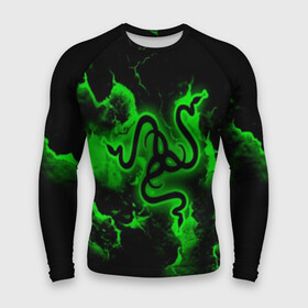 Мужской рашгард 3D с принтом RAZER в Петрозаводске,  |  | game | razer | texture | зеленый | игровое лого | игромания | игры | рэйзер | текстуры