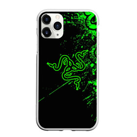 Чехол для iPhone 11 Pro матовый с принтом RAZER в Петрозаводске, Силикон |  | game | razer | texture | зеленый | игровое лого | игромания | игры | рэйзер | текстуры