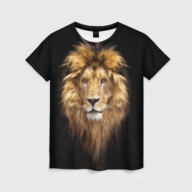 Женская футболка 3D с принтом Лев в Петрозаводске, 100% полиэфир ( синтетическое хлопкоподобное полотно) | прямой крой, круглый вырез горловины, длина до линии бедер | african | animals | authority | big | cat | cool | head | illustration | indisputable | lion | mane | muzzle | supreme | swag | авторитет | африканский | большая | верховный | голова | грива | животные | иллюстрация | кошка | крутой | лев | непрер