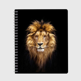 Тетрадь с принтом Лев в Петрозаводске, 100% бумага | 48 листов, плотность листов — 60 г/м2, плотность картонной обложки — 250 г/м2. Листы скреплены сбоку удобной пружинной спиралью. Уголки страниц и обложки скругленные. Цвет линий — светло-серый
 | african | animals | authority | big | cat | cool | head | illustration | indisputable | lion | mane | muzzle | supreme | swag | авторитет | африканский | большая | верховный | голова | грива | животные | иллюстрация | кошка | крутой | лев | непрер