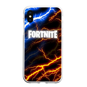 Чехол для iPhone XS Max матовый с принтом FORTNITE STORM в Петрозаводске, Силикон | Область печати: задняя сторона чехла, без боковых панелей | 2019 | armor | armour | cybersport | esport | fortnite | game | llama | logo | thunder | броня | игра | киберспорт | лама | молнии | фиолетовый | фирменные цвета | фортнайт