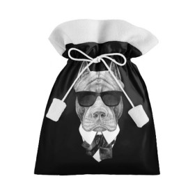 Подарочный 3D мешок с принтом Питбуль в Петрозаводске, 100% полиэстер | Размер: 29*39 см | animals | black | black and white | cool | dog | fight | gentleman | head | illustration | pitbull | swag | white | авторитет | белая | бойцовый | галстук бабочка | голова | джентльмен | животные | иллюстрация | костюм | крутой | очки | 