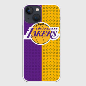 Чехол для iPhone 13 mini с принтом Lakers (1) в Петрозаводске,  |  | ball | basket | basketball | kobu | lakers | lebron | los angeles | баскетбол | коюи | леброн | лейкерс | лос анджелис