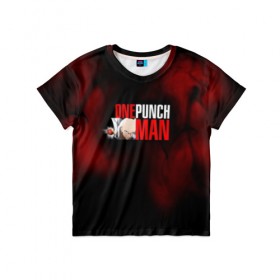 Детская футболка 3D с принтом One-Punch Man в Петрозаводске, 100% гипоаллергенный полиэфир | прямой крой, круглый вырез горловины, длина до линии бедер, чуть спущенное плечо, ткань немного тянется | one | one punch man | бесправный ездок | бласт | бэнг | ванпанчмен | генос | демон киборг | лысый плащ | ниндзя | сайтама | сверхзвуковой соник | серебряный клык | тацумаки | человек один удар