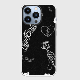 Чехол для iPhone 13 Pro с принтом LIl Peep (Broken) в Петрозаводске,  |  | Тематика изображения на принте: baby | broken | cry | lil | lil peep | peep | rap | rose | лил | лил пип | пип | реп | роза | сердце