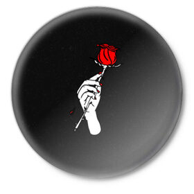 Значок с принтом Lil Peep (Rose) в Петрозаводске,  металл | круглая форма, металлическая застежка в виде булавки | Тематика изображения на принте: baby | broken | cry | lil | lil peep | peep | rap | rose | лил | лил пип | пип | реп | роза | сердце