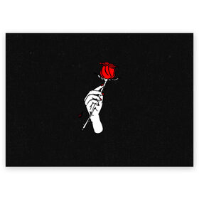 Поздравительная открытка с принтом Lil Peep (Rose) в Петрозаводске, 100% бумага | плотность бумаги 280 г/м2, матовая, на обратной стороне линовка и место для марки
 | Тематика изображения на принте: baby | broken | cry | lil | lil peep | peep | rap | rose | лил | лил пип | пип | реп | роза | сердце