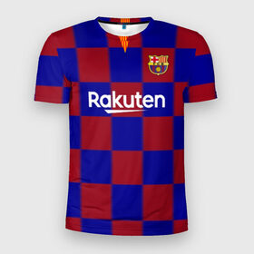 Мужская футболка 3D спортивная с принтом Barcelona Messi в Петрозаводске, 100% полиэстер с улучшенными характеристиками | приталенный силуэт, круглая горловина, широкие плечи, сужается к линии бедра | barca | fc barca | fc barcelona | барса | лионель месси | мадрид барселона | фк барселона | форма барселоны | форма месси | футбольная форма | юнайтед барселона
