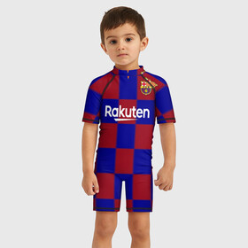 Детский купальный костюм 3D с принтом Barcelona Messi в Петрозаводске, Полиэстер 85%, Спандекс 15% | застежка на молнии на спине | barca | fc barca | fc barcelona | барса | лионель месси | мадрид барселона | фк барселона | форма барселоны | форма месси | футбольная форма | юнайтед барселона