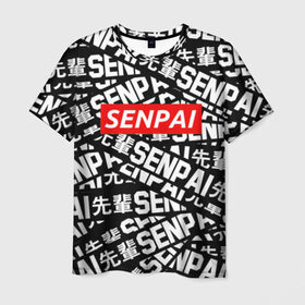 Мужская футболка 3D с принтом SENPAI в Петрозаводске, 100% полиэфир | прямой крой, круглый вырез горловины, длина до линии бедер | ahegao | anime | kawai | kowai | oppai | otaku | senpai | sugoi | waifu | yandere | аниме | ахегао | ковай | культура | отаку | сенпай | тренд | яндере