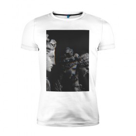 Мужская футболка премиум с принтом SINGULARITY #1 в Петрозаводске, 92% хлопок, 8% лайкра | приталенный силуэт, круглый вырез ворота, длина до линии бедра, короткий рукав | квадрат | мода | сатуя | чёрно белое