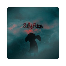 Магнит виниловый Квадрат с принтом Sally Face (Силуэт). в Петрозаводске, полимерный материал с магнитным слоем | размер 9*9 см, закругленные углы | face | game | horror | larry | sally | sally face | sanity s fall | игра | ларри | мальчик с протезом | салли | салли фейс | ужасы