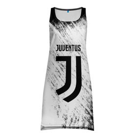 Платье-майка 3D с принтом Juventus в Петрозаводске, 100% полиэстер | полуприлегающий силуэт, широкие бретели, круглый вырез горловины, удлиненный подол сзади. | italia | juve | juventus | sport | италия | спорт | спортивная форма | футбол | футбольный | чемпионат | ювентус