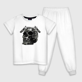 Детская пижама хлопок с принтом Metallica в Петрозаводске, 100% хлопок |  брюки и футболка прямого кроя, без карманов, на брюках мягкая резинка на поясе и по низу штанин
 | metal | metallica | music | skull | thrash metal | underground | музыка | трэш металл | череп
