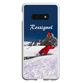 Чехол для Samsung S10E с принтом Rossignol в Петрозаводске, Силикон | Область печати: задняя сторона чехла, без боковых панелей | Тематика изображения на принте: france | movement | rossignol | snow | speed | вершина | горные лыжи | горы | движение | скорость | снег | франция