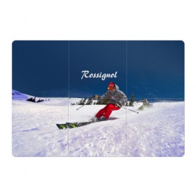 Магнитный плакат 3Х2 с принтом Rossignol в Петрозаводске, Полимерный материал с магнитным слоем | 6 деталей размером 9*9 см | france | movement | rossignol | snow | speed | вершина | горные лыжи | горы | движение | скорость | снег | франция