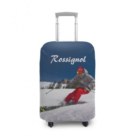 Чехол для чемодана 3D с принтом Rossignol в Петрозаводске, 86% полиэфир, 14% спандекс | двустороннее нанесение принта, прорези для ручек и колес | france | movement | rossignol | snow | speed | вершина | горные лыжи | горы | движение | скорость | снег | франция
