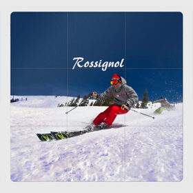 Магнитный плакат 3Х3 с принтом Rossignol в Петрозаводске, Полимерный материал с магнитным слоем | 9 деталей размером 9*9 см | france | movement | rossignol | snow | speed | вершина | горные лыжи | горы | движение | скорость | снег | франция