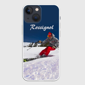 Чехол для iPhone 13 mini с принтом Rossignol в Петрозаводске,  |  | france | movement | rossignol | snow | speed | вершина | горные лыжи | горы | движение | скорость | снег | франция