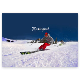Поздравительная открытка с принтом Rossignol в Петрозаводске, 100% бумага | плотность бумаги 280 г/м2, матовая, на обратной стороне линовка и место для марки
 | france | movement | rossignol | snow | speed | вершина | горные лыжи | горы | движение | скорость | снег | франция
