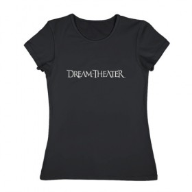 Женская футболка хлопок с принтом Dream Theater logo в Петрозаводске, 100% хлопок | прямой крой, круглый вырез горловины, длина до линии бедер, слегка спущенное плечо | dream theater | dt | goth | gothic | metal | music | rock | готика | метал | рок | симфони метал