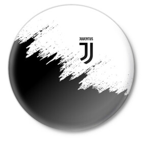 Значок с принтом JUVENTUS SPORT в Петрозаводске,  металл | круглая форма, металлическая застежка в виде булавки | black and white | cr7 | fc | football | football club | juve | juventus | ronaldo | sport | роналдо | спорт | спортивные | униформа | фирменные цвета | фк | футбол | футбольный клуб | черно белый | ювентус